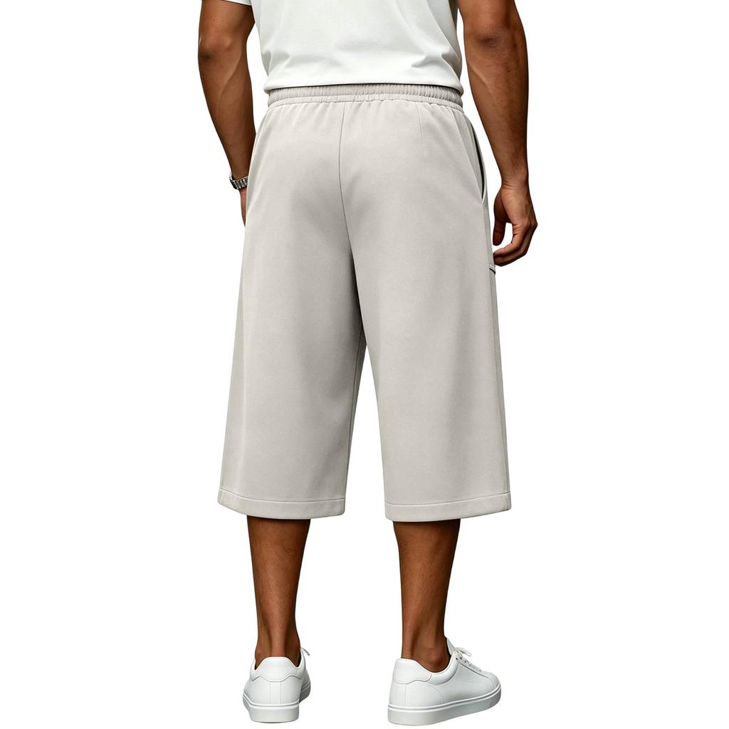 Men's Casual Cargo Shorts with Large Pockets Loose Fit Bermuda Length