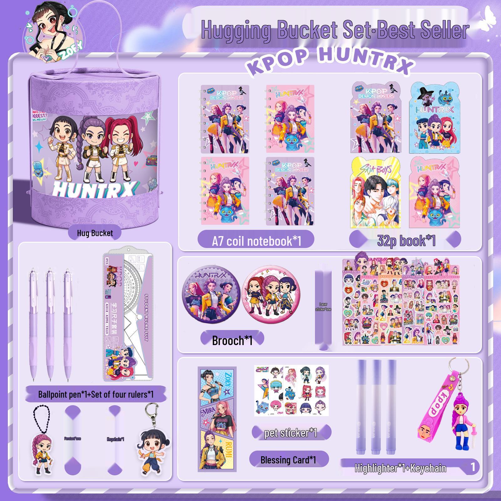 

К-поп Набор канцелярских принадлежностей «Девушки-охотницы на демонов» - Награда для ученика, Подарок на день рождения, Новый год