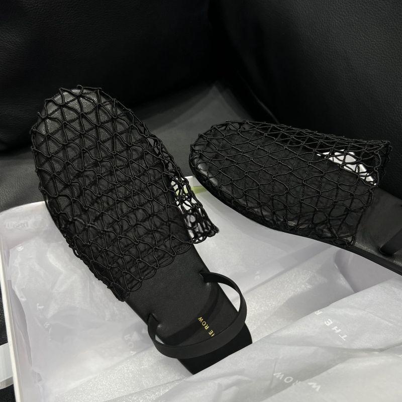 Summer Mesh Woven Hollow Bag Head Slippers 2025 New Fashion Outer Wear Flat Bottom Sandals One Word with Sandals Women