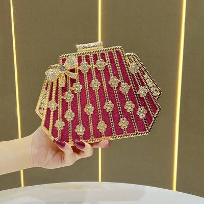 Bolso de Mano de Lujo para Eventos Sociales con Incrustaciones de Diamantes Bolso de Mano de Moda Bolso Cruzado para Mujer