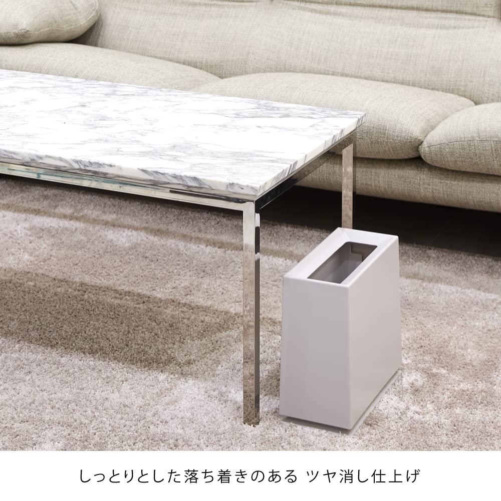 ideaco Trash Can, Square, 8.5L, W31.5cm X D15cm X H30cm, TUBELOR BRICK Gray