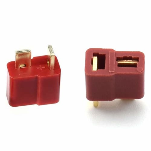 CM Hardware 8 Pairs Male & Female T-Type Adapter with Red and Black Shrink Tube for RC LiPo Battery, Max Current 120A