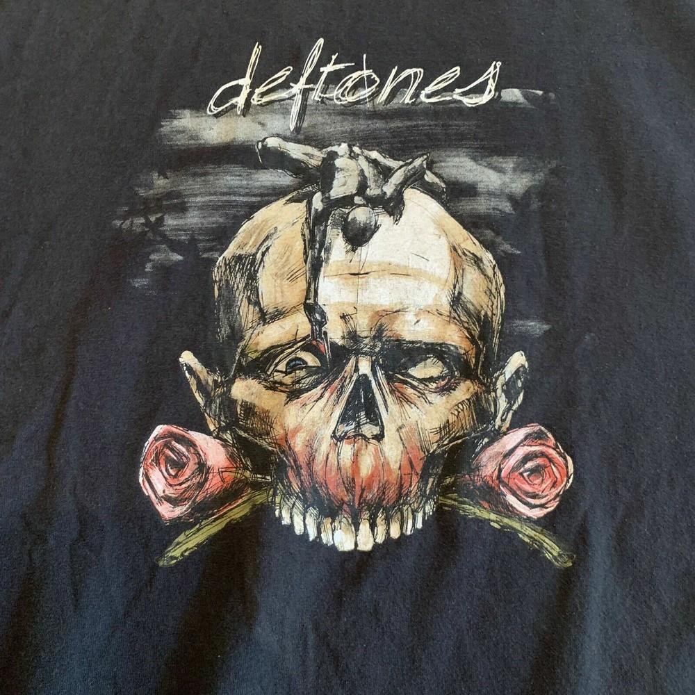 Deftones Skull And Roses Alternative Cotton Black All Size Unisex Shirt Unisex T-Shirt L