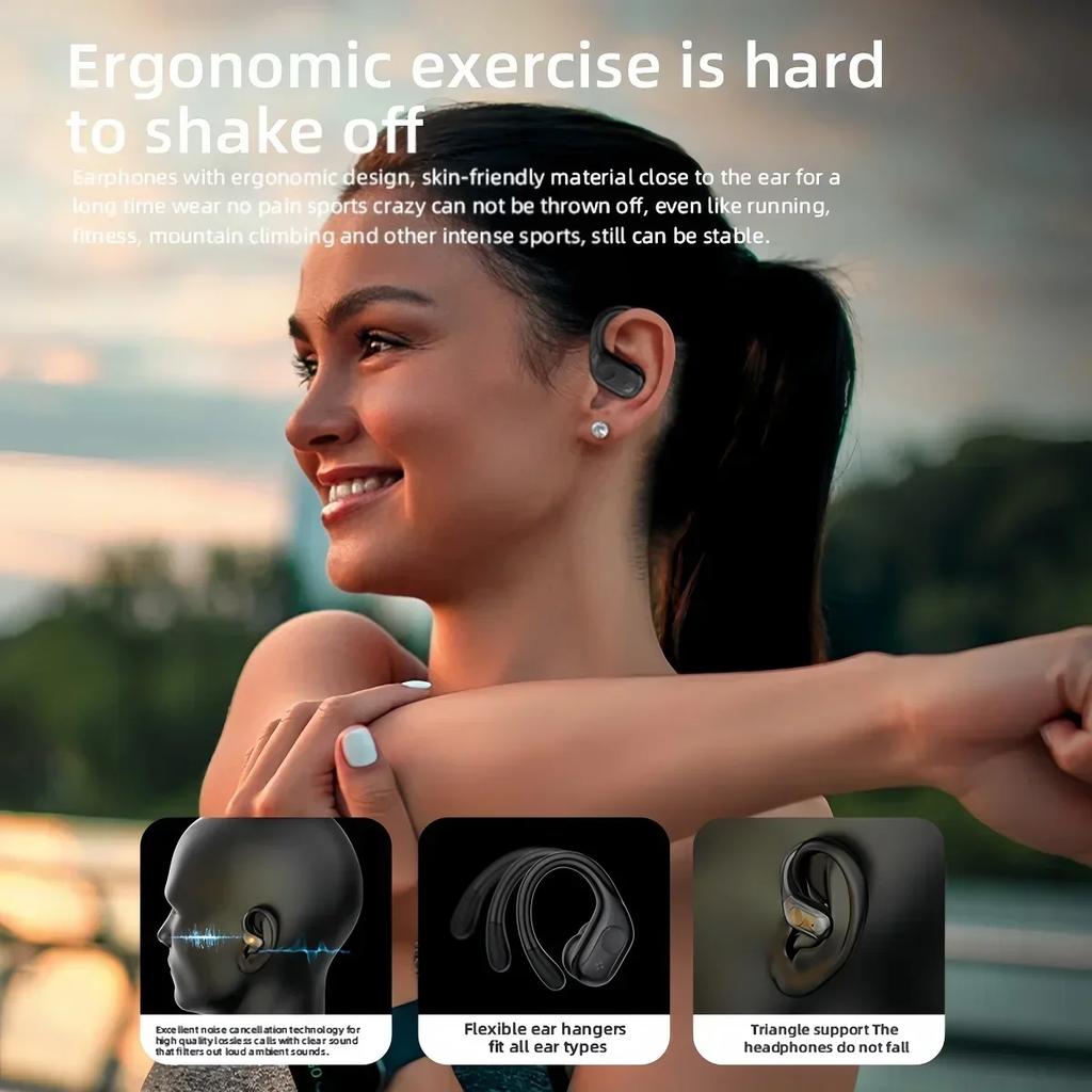 Sports TWS Bluetooth 5.4 Earphones with HiFi Stereo,Noise Reduction,LED Display &Mic for Running Gym Workout Wireless Headphones