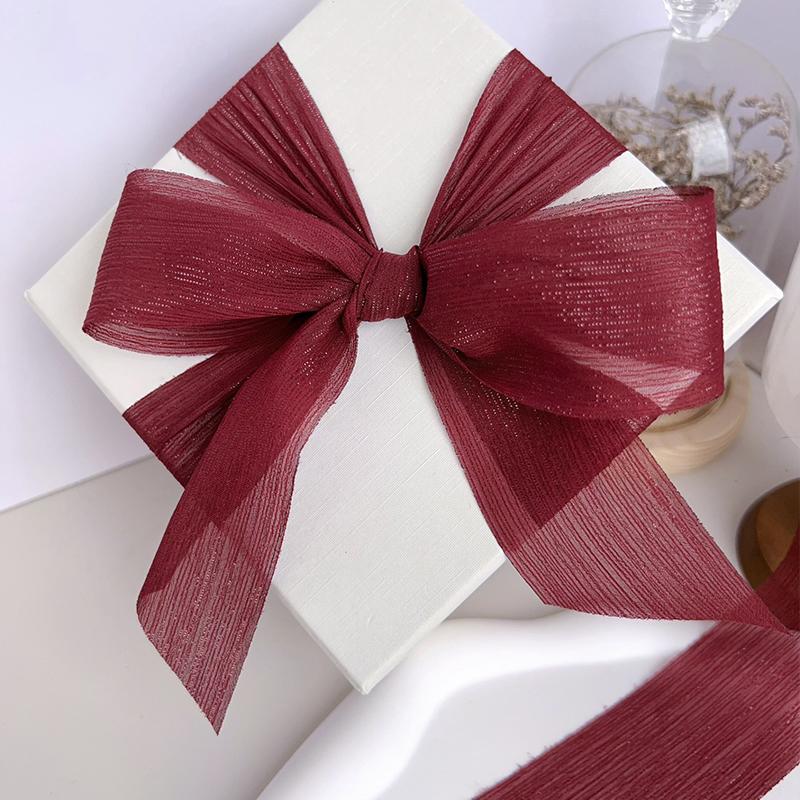 1PC Silver Glitter Ribbon Sparkling Organza Ribbon Ribbon Bow Wedding Cards & Invitations