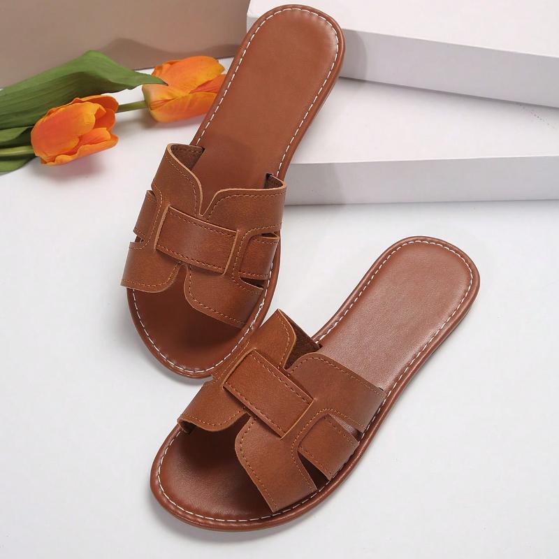 Fashion 2025 New Women's Flat Sandals Exposed Casual Beach Shoes for Comfortable Slippers Indoors and Outdoors