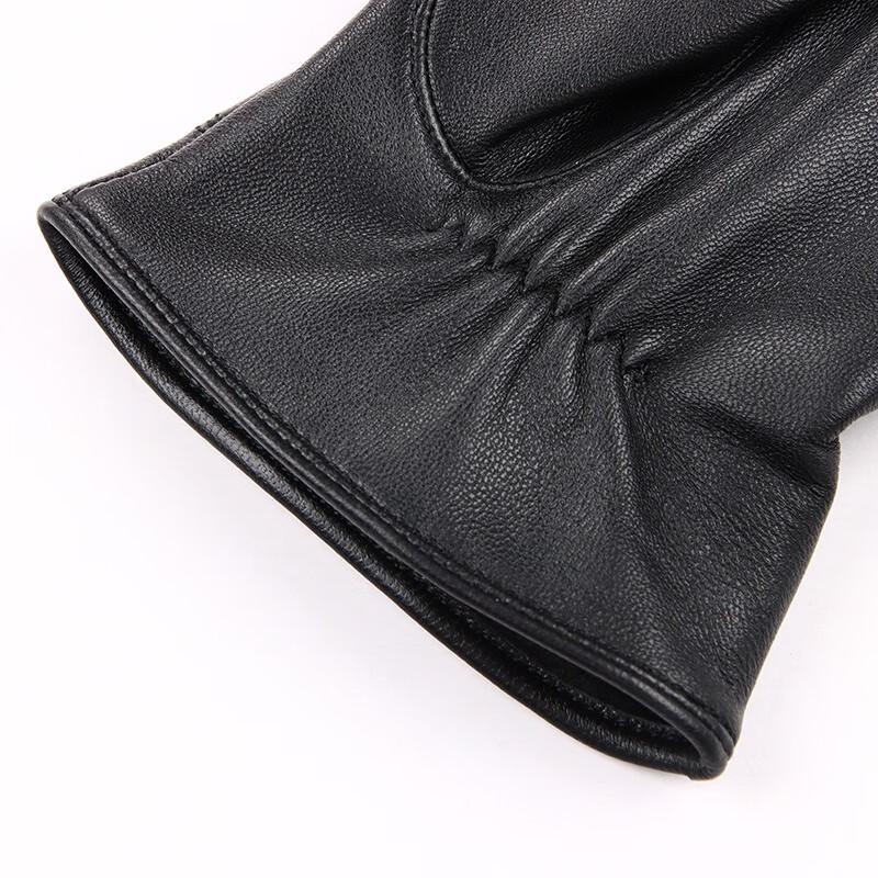 Hengyuanxiang Men's Sheepskin Winter Cycling Gloves