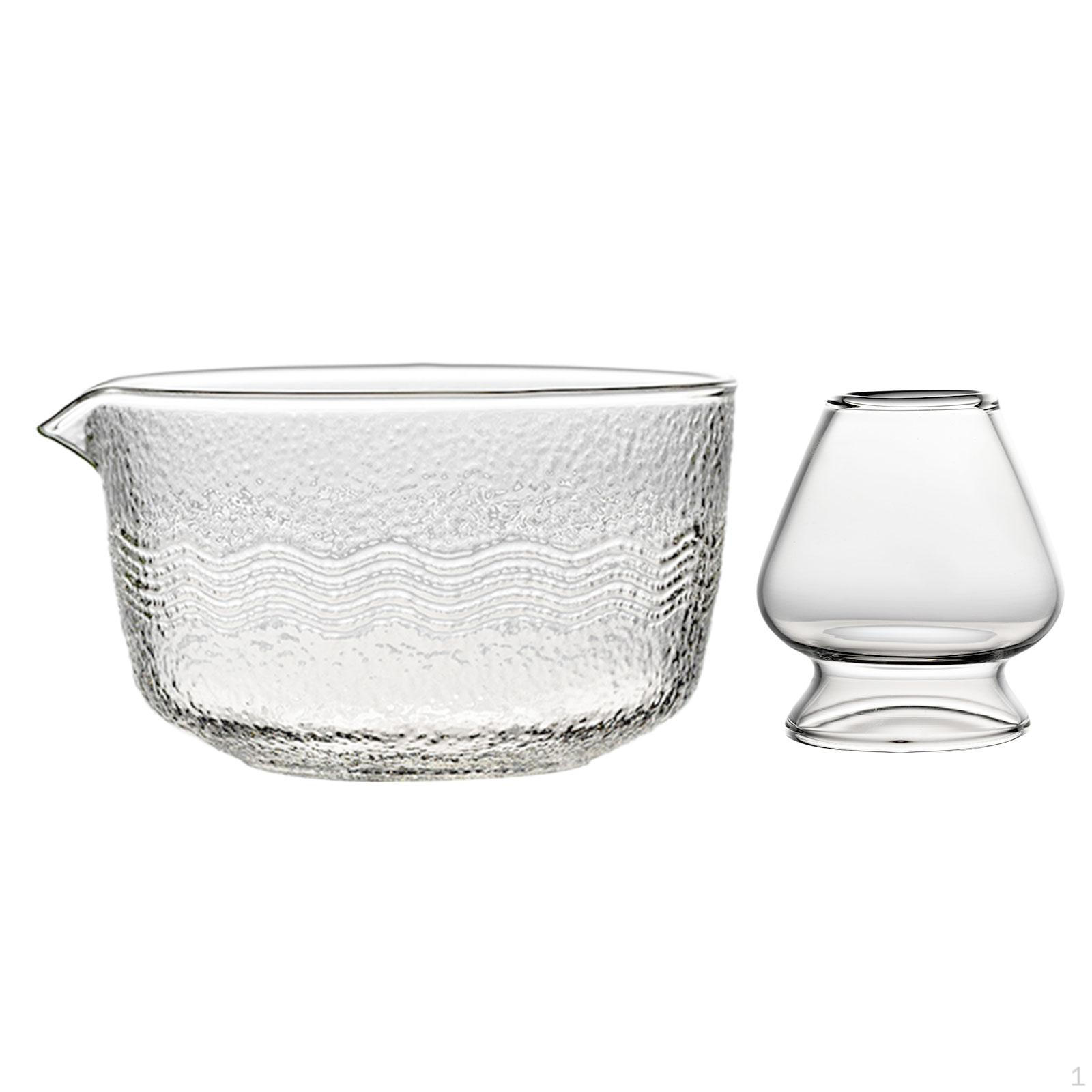 

Чайный набор в стеклянной чаше, подставка для заваривания чая матча, венчик для взбивания