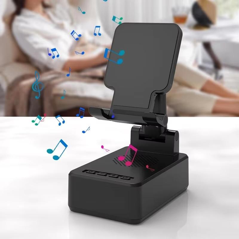 Mobile Phone Holder Stand Wireless Charger Bluetooth Speaker 15W Fast Charging Station Tablet Desktop Live Lazy Bracket Mount