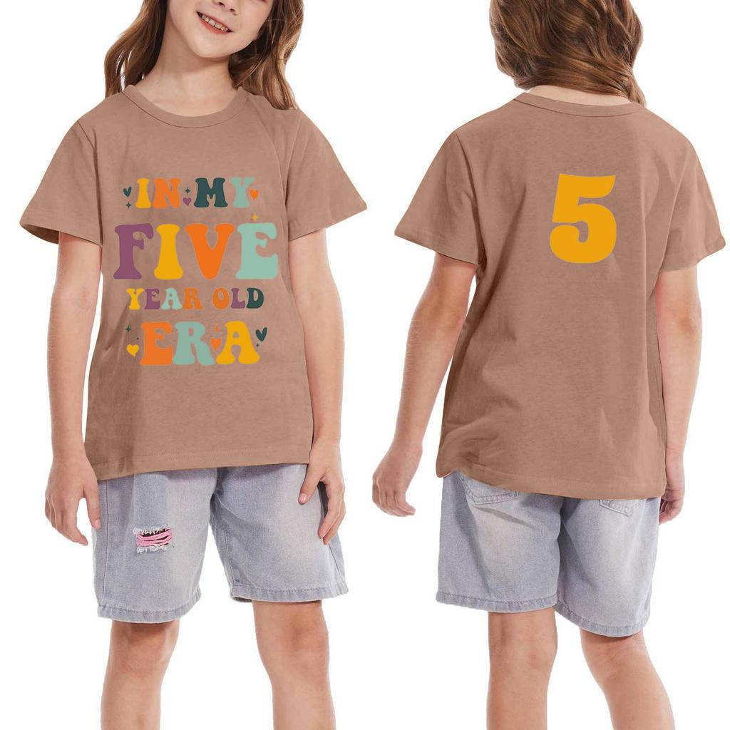 Koszulka dla małej dziewczynki chłopca Koszulki urodzinowe Koszulki dla dzieci 5 lat