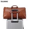 Large Capacity Vegetable Tanned Leather Travel Bag - High-End Vintage Gym Bag for Business Trips