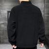 Men's Casual Solid Color Round-neck Long-sleeved Pocket Sweatshirt, Men's Fleece Thickened Warm High-neck Sweatshirt