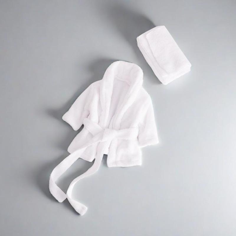 

Детский халат для фотосессии - Реквизит для фотосъемки новорожденных Костюм из двух частей и головной платок 7-12month розовый