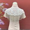 Handmade Pearl Tassel Shawl Lace Trim Lace Shawl Hanfu Accessory Detachable Collar  Female