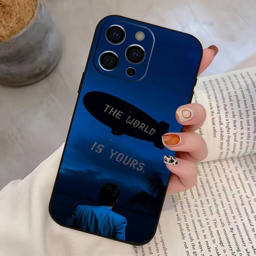 The World Is Yours S-Scarfaces Phone Case For IPhone 17,16,15,14,13,12,11,Plus,Pro,Max,Plus,XS,soft Case Black Silicone