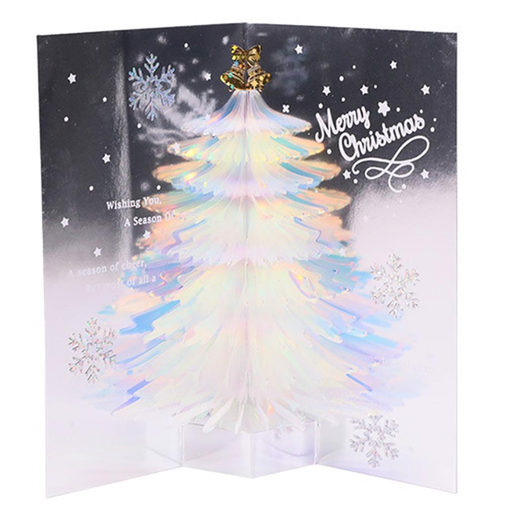 3D Christmas Card Sparkling Hand-Made Christmas Tree 3D Pop-Up Card Xmas Ornament For New Year DIY Greeting Card Gift Present