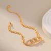 Brass Plated 18k Gold Three Interlocking Circles Minimalist Box Chain Bracelet
