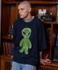 HOODHOOD Alien Graphic Oversized Short Sleeve T-Shirt Navy