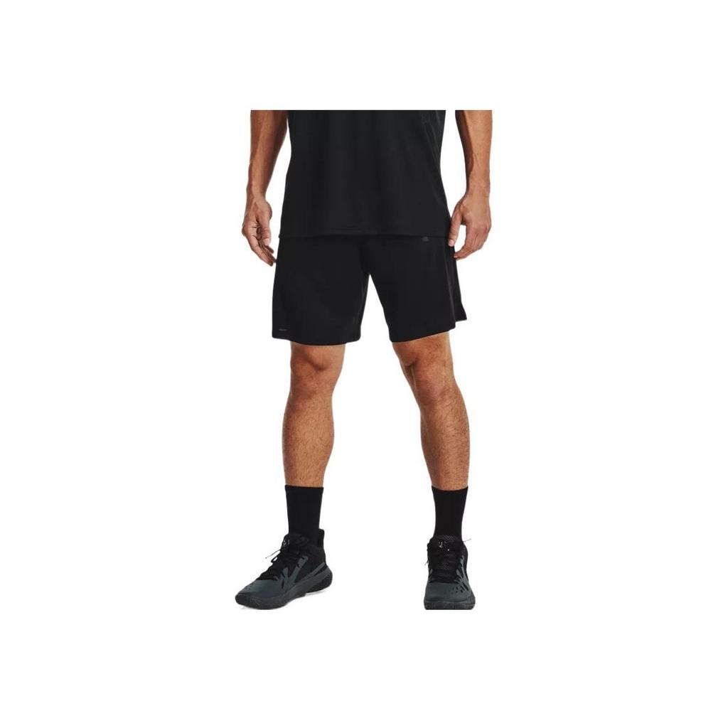 Under Armour Solid Color Elastic Waist Straight Shorts Men Bottoms Black 1370220-001