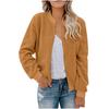 Women's Fashionable Warm Shearling Jacket With Zip-Up Solid Colour Outerwear