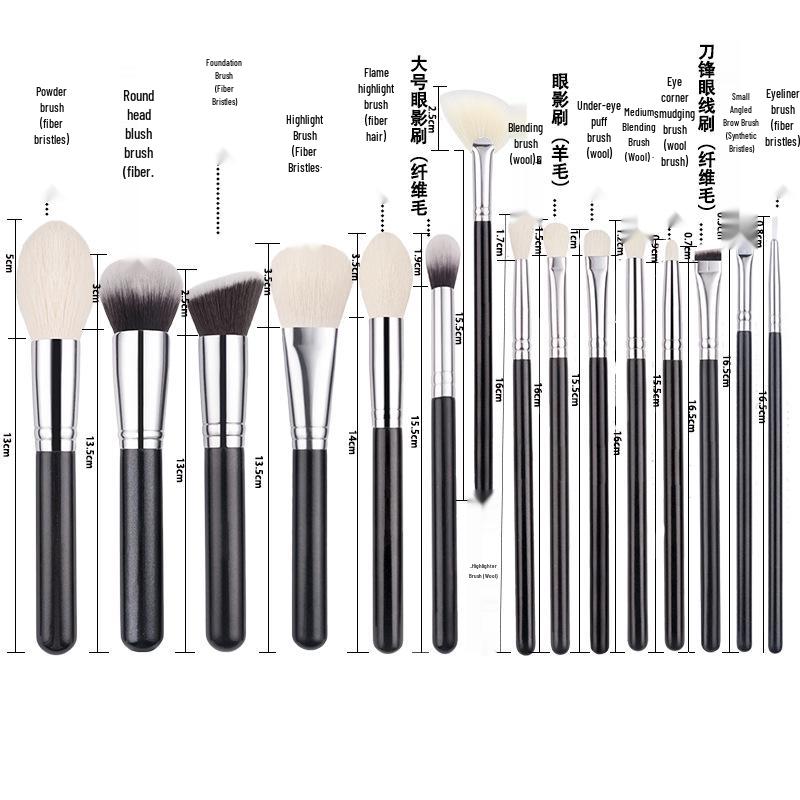 15-teiliges Make-up-Pinselset: Weiche Pinsel mit Puder- und Lidschattenpinseln für die Schönheit.