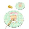 Cute Bear Rubber Coaster Round Heat Insulation Anti Slip Cup Mats Absorbent Reusable Pad Kitchen Items Accessories Decoration