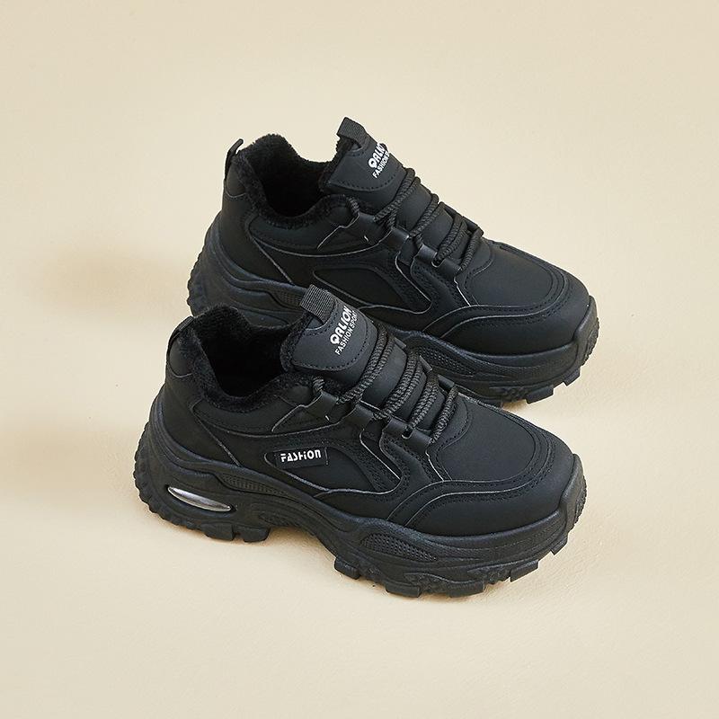 Women's Platform Shoes Winter 2026 Fashion Warm Plush Lace Up Chunky Sneakers Outdoor Walking  Warm Increase Casual Shoes