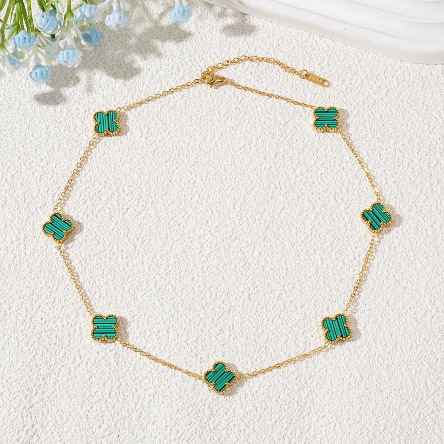 7 Flowers 13mm Double-sided Titanium Steel Four-leaf Clover Necklace Does Not Lose Color 18k Light Luxury Ladies Necklace