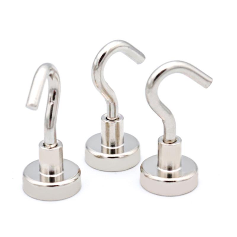 5/10PCS Magnetic Hook Neodymium Magnet E10/16/20 Heavy Duty Wall Hooks Lectroplating Metal for Home Kitchen Organization