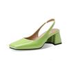 Fashion Sandales à Talons Hauts Carrés pour Femme, Chaussures Transparentes Beige, Bouche Peu Profonde, Grande Taille, Été 2024