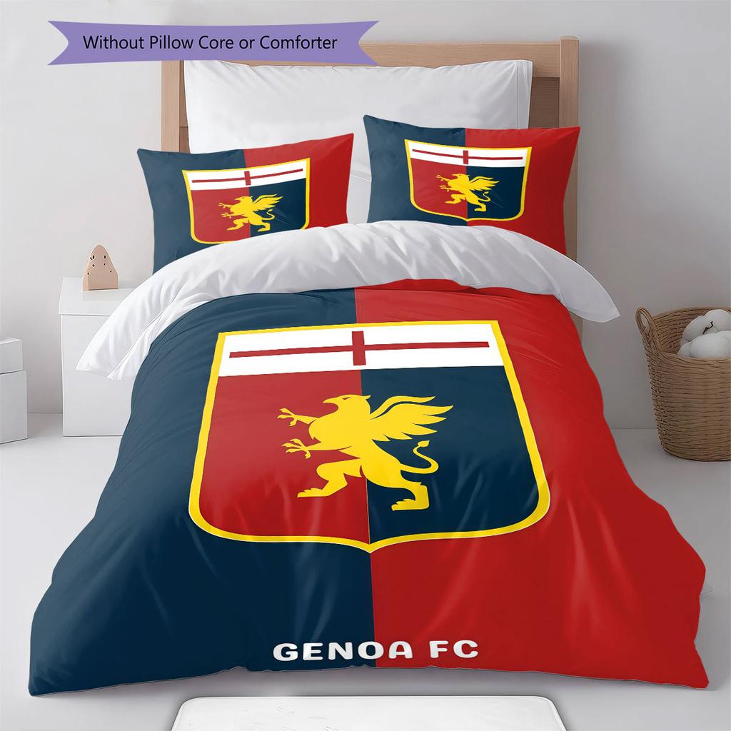 Genoa CFC Bettwäsche Bettdecke Set Bettbezug Kissenbezug Heimdekoration Geburtstagsgeschenk (1 Bettbezug + 2 Kissenbezüge, ohne Füllung)