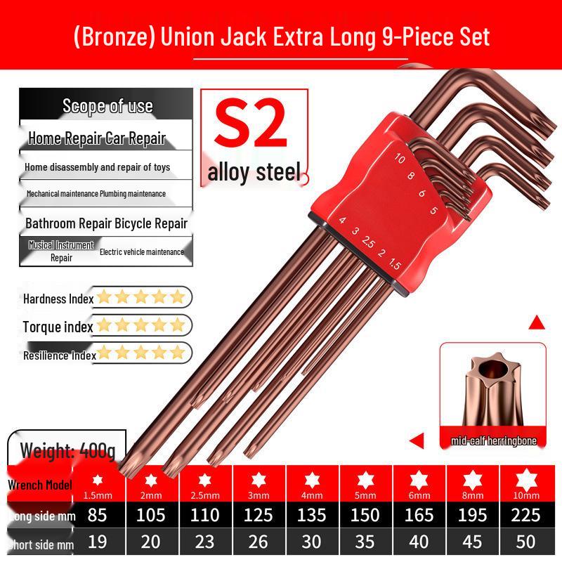 Colored Hex Wrench and Screwdriver Set - 6-Point, Multifunctional Tool with Extended Keys