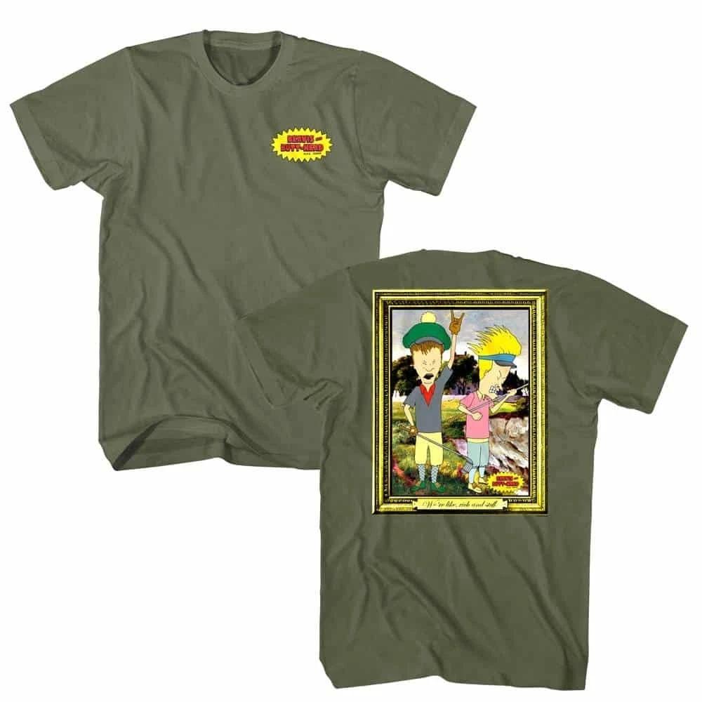 Beavis and Butthead Framed Painting Men s T Shirt L