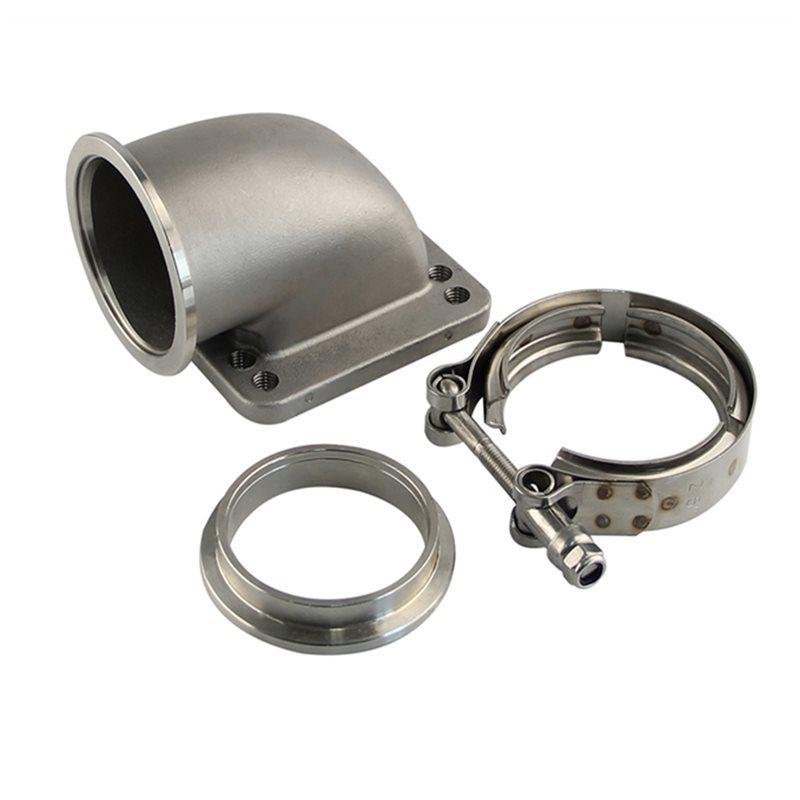 Steel Cast For T3 T4 Turbo 2.5  Vband Elbow Adapter With 90 Degree Angle Clamps Included