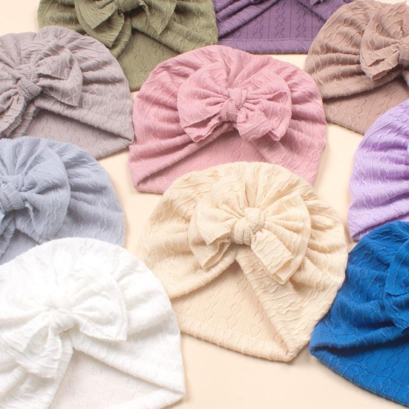 New Baby Jacquard Hat, Cute Boneless Fetal Hat for Infants and Toddlers, Cute Bow Hat for Children