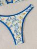 Small Floral Triangle Sexy Bikini Two Piece Set Elegant Women Swimwear