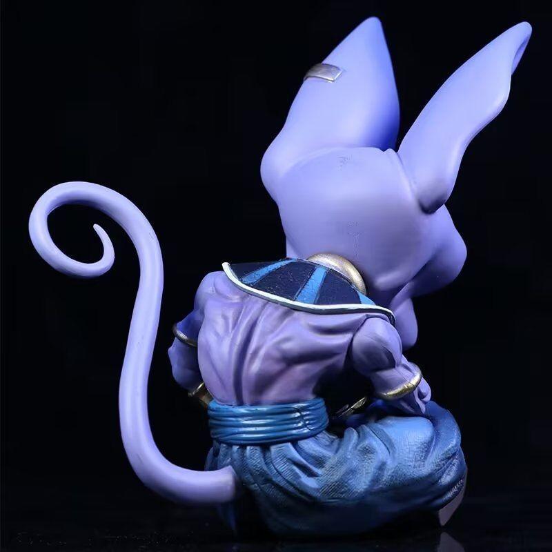 Atemberaubende Dragon Ball Z Figur Plüsch Gott Beerus Sitzende Pose PVC Statue Sammlermodell