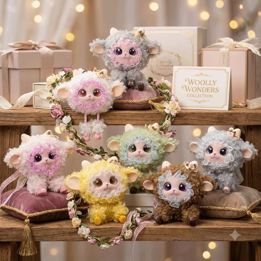 Layered Design Plush Lamb Keychain Soft Plush Mini Plush Pendant Vinyl Doll Keychain Holiday Gift