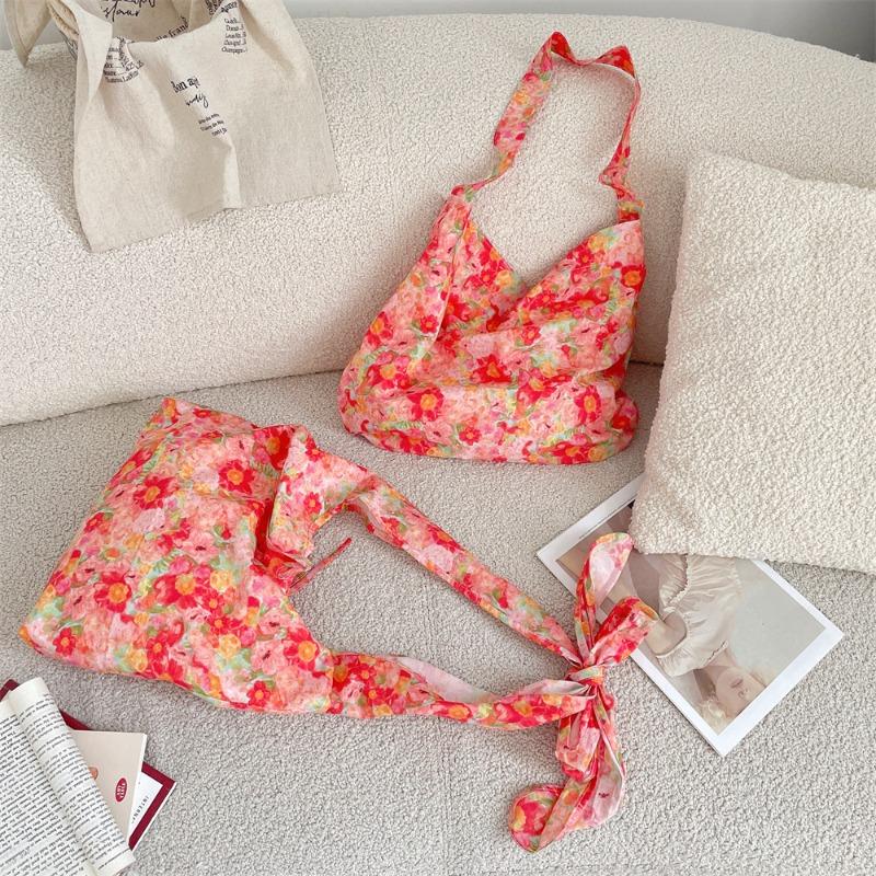 Summer New Floral Bag Romantic Cloth Bag Thin Shoulder Bag Messenger Bag Student Women's Bag