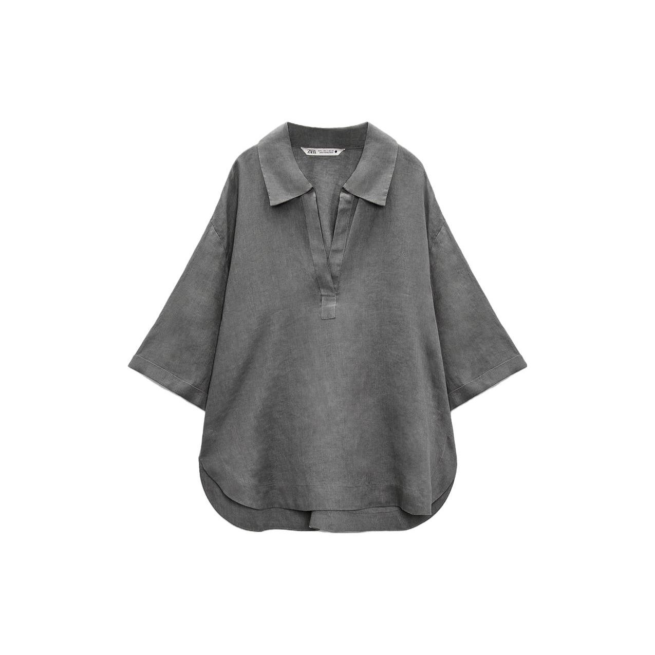 

Zara Однотонная рубашка с рисунком Женские рубашки Серый 04877248922-33 XS