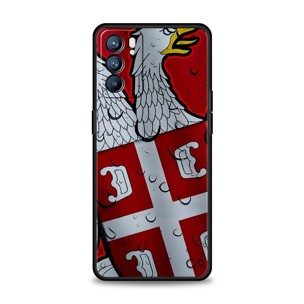 Phone Case For Oppo Reno13 Reno12 Reno11 F Reno10 Pro A54 A53 A95 A76 A74 A57 A98 A80 A79 5G A78 4G Cover Serbia flag Badge