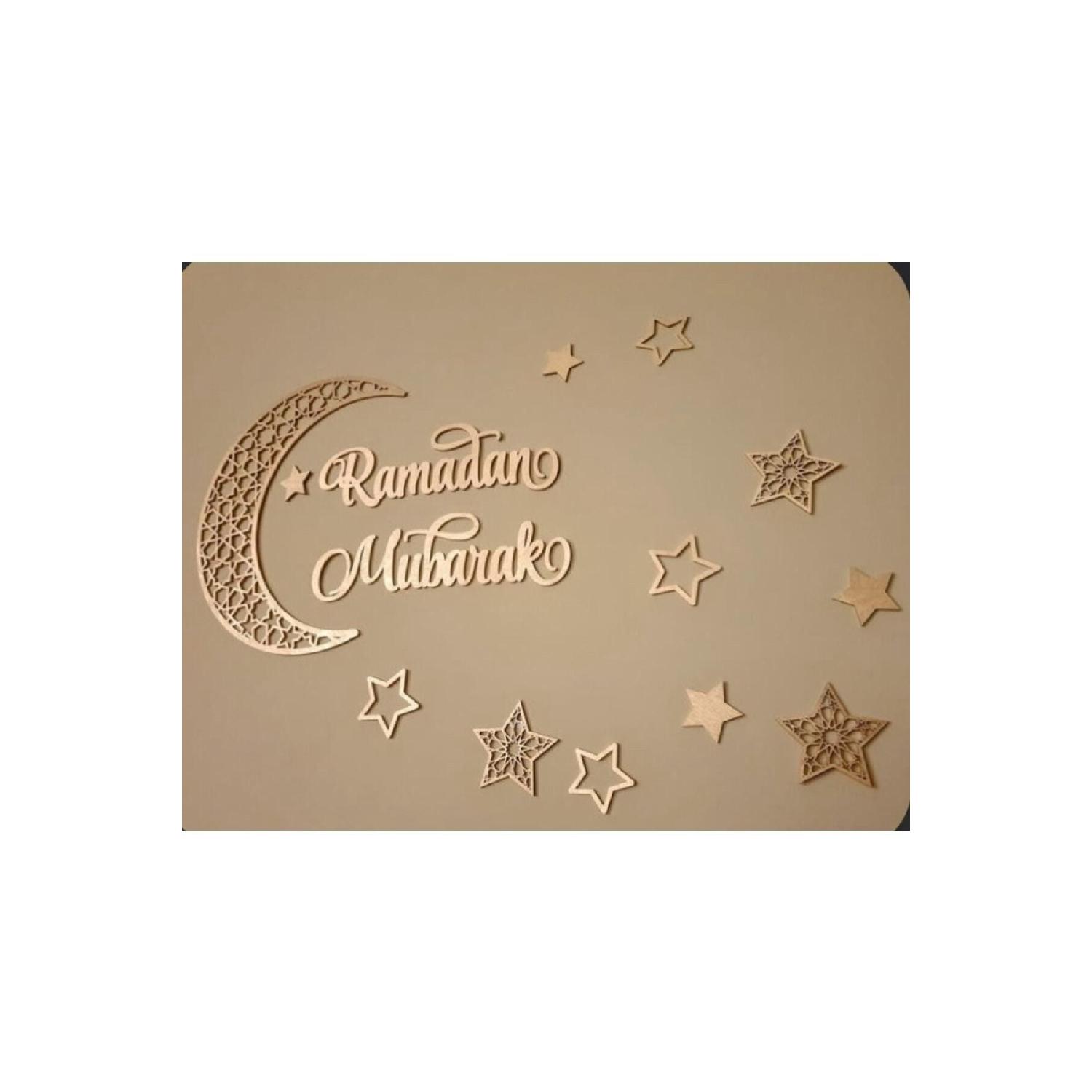 

Festival Laser Printing World Ramadan Mubarak Wooden Wall Panel 35 x 50 вершковий