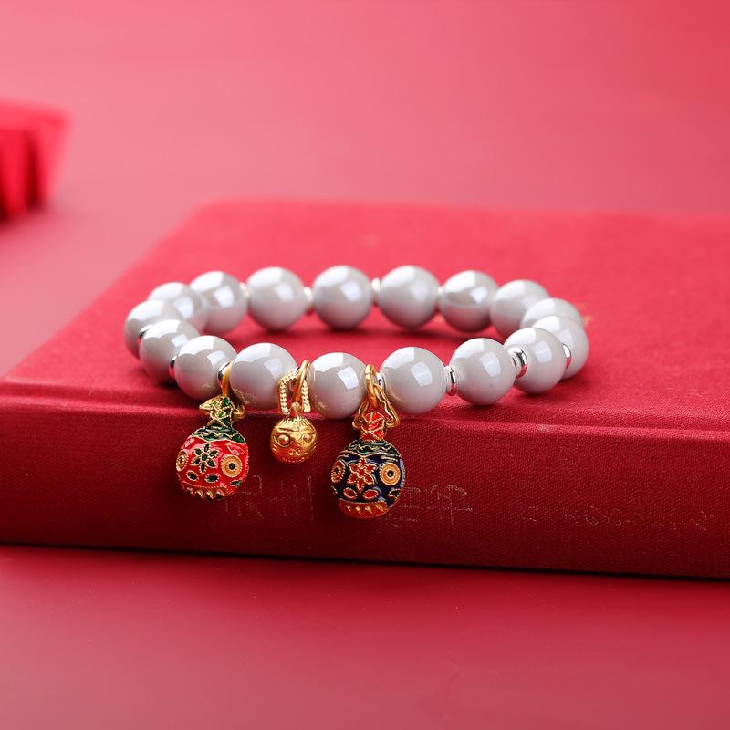 

Фарфоровый глазурованный браслет цвета макаронно-серого - Унисекс браслет в стиле Цай Вэньцзин для пар