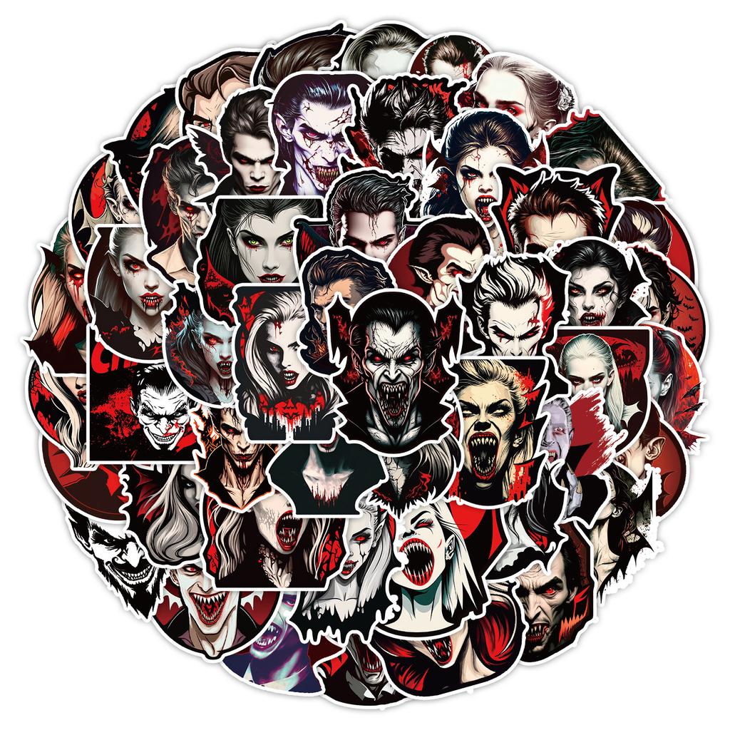 50 Non-repeat Nordic Style Vampire Stickers Mobile Suitcase Waterproof Decorative Stickers Children's Hand Account Stickers