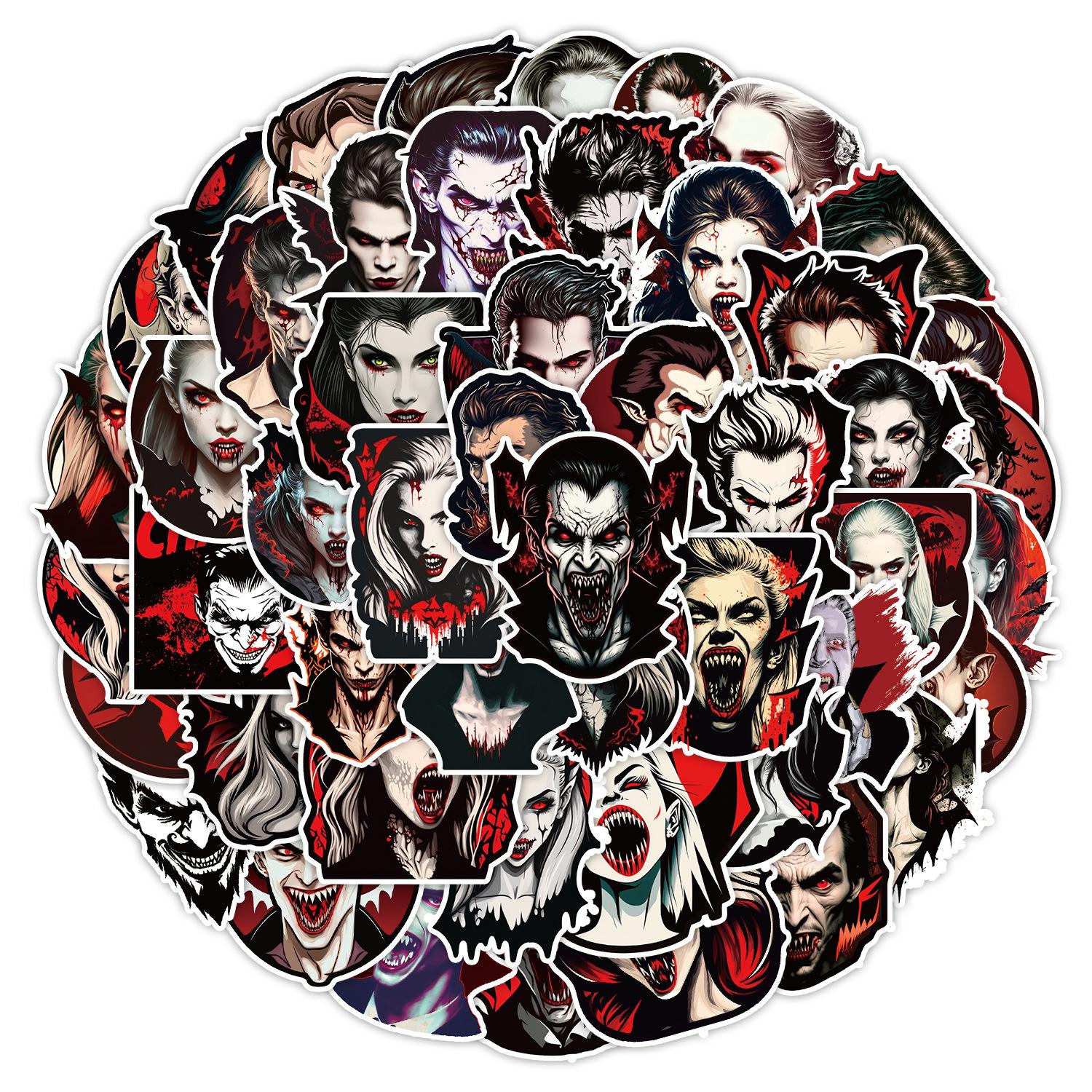 

50 Неповторяющихся наклеек в скандинавском стиле «Вампиры», наклейки для мобильного телефона и чемодана, водонепроницаемые декоративные наклейки, наклейки для детского ручного блокнота