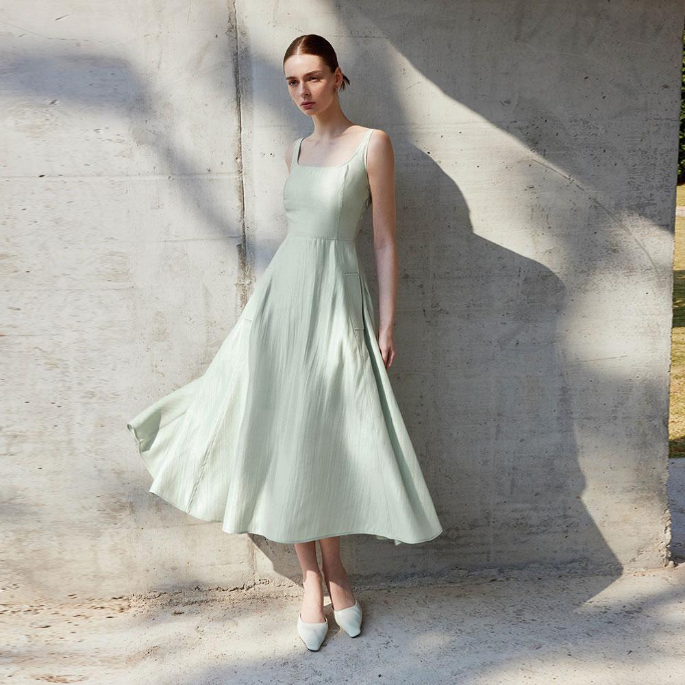 Waiwaiaiem Yy_Sleeveless Suspenders Midi Dress