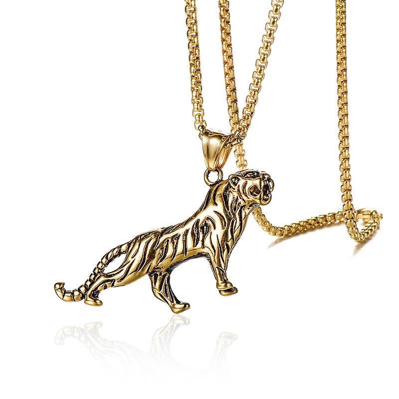 Mighty Korean Version Tiger Men's Pendant Titanium Steel Titanium Steel Necklace
