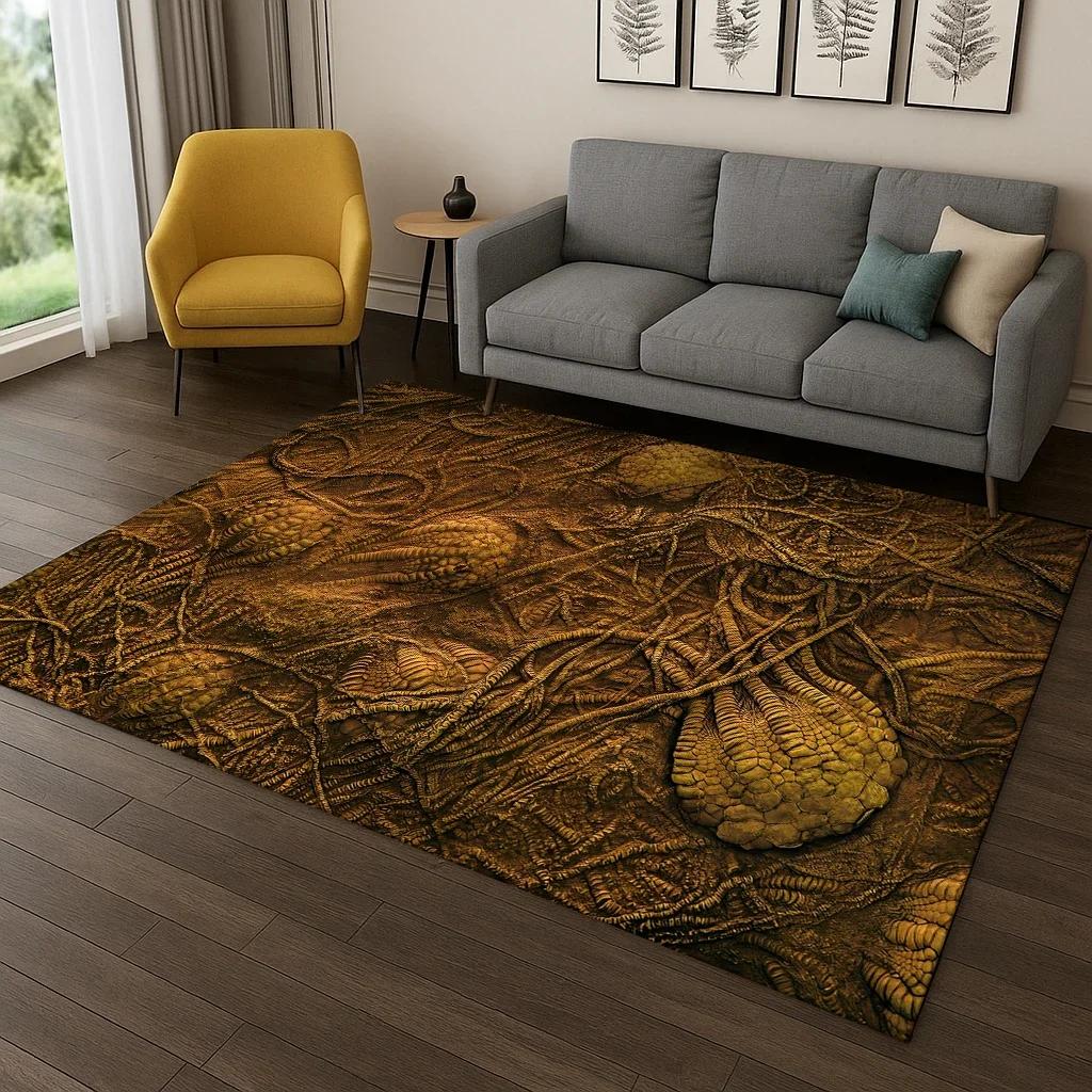 Long-Lasting Durable Dinosaur Fossil Cartoon Carpet - Non-Slip Indoor Floor Mat for Kids Play Area Bedroom Living Room Kitchen