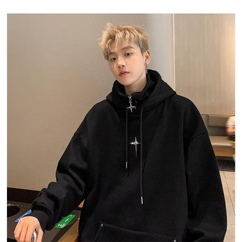 Fleece Lined Zip Up Hoodie Men's Oversized Warm Sweatshirt Winter Casual Jacket