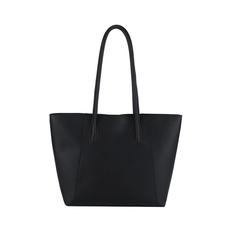 

Большая сумка 2024 года, новая сумка-тоут, осенне-зимняя сумка большой вместимости на плечо для работы и поездок на работу, мягкая кожаная однотонная женская сумка чёрный